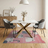 Adorable Pink Cartoon Cats Area Rug