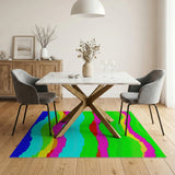 Vibrant Multi-Color Wavy Geometric Area Rug