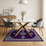 Purple Purple Traditional Persian Floral Area Rug
