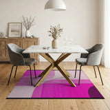 Pink Geometric Modern Vibrant Pink Geometric Abstract Area Rug