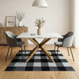 Bold Black White Checkered Farmhouse Rug