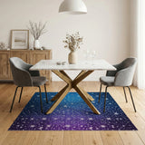 Multi-color and Patterns Starry Glitter Galaxy Area Rug