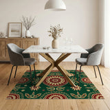 Traditional Persian Mandala Area Rug in Vibrant Multi-Color
