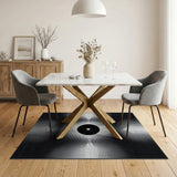 Black White Halftone Eclipse Area Rug