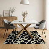 Giraffe Spot Black White Area Rug