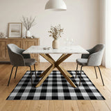 Black and White Rustic Farmhouse Bold Black White Buffalo Check Area Rug