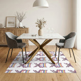 Geometric Modern Rainbow Director Chair Area Rug