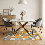 Orange Geometric Modern Area Rug
