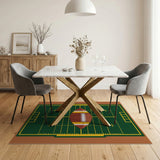 Multi-color and Patterns Football Field Area Rug with Centered Ball