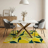 Sunny Lemon Slice Fruit Pattern Area Rug
