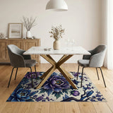 Purple Peony Pagoda Blossom Area Rug