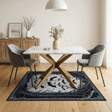 Gothic Bat Swarm Arched Window Rug