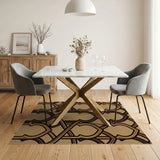 Brown Tan Interlocking Arch Geometric Area Rug