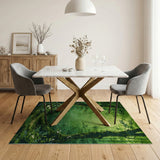 Sunlit Forest Glade Green Area Rug