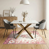 Blush Pink Floral Vintage No. 21 Area Rug