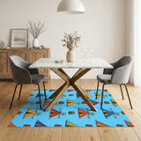 Rainbow Camping Tents Kids Cartoon Rug