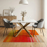 Orange Bold Orange Geometric Stripe Area Rug