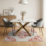 Red Floral Medallion Area Rug