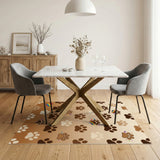 Brown Paw Print Rainbow Washable Area Rug