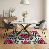 Pink Mandala Floral Area Rug