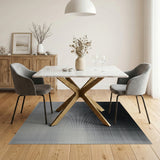 Geometric Modern Black White Halftone Gradient Area Rug