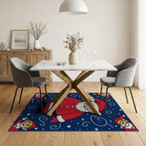 Santa and Elves Festive Christmas Cartoon Rug