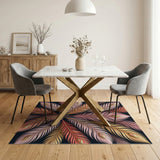 Golden Peacock Feathers Multi-Color Area Rug
