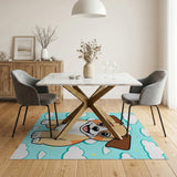 Cute Cartoon Puppy Clouds Area Rug