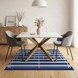 Soccer Field Striped Area Rug