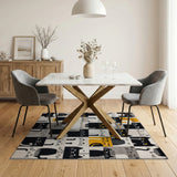 Playful Cat Faces Grid Area Rug