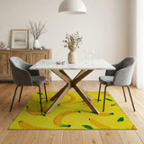 Yellow Banana Fruit Pattern Area Rug