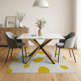 Yellow Blob Abstract Area Rug