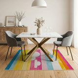 Playful Striped Clouds Multi-Color Area Rug