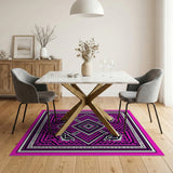 Geometric Modern Pink Vibrant Pink Geometric Modern Area Rug