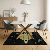 Cosmic Saturn Jupiter Planets Area Rug