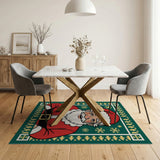 Festive Cartoon Santa Claus Christmas Rug