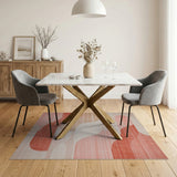Abstract Wavy Pink Beige Area Rug