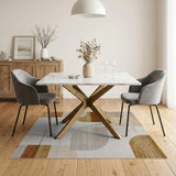 Geometric Modern Beige and Neutral Modern Geometric Neutral Area Rug