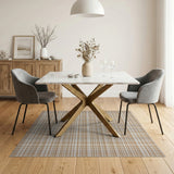 Rustic Farmhouse Tan Plaid Rustic Farmhouse Area Rug