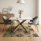 Pink Flamingo Flock on Gold Area Rug
