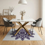 Geometric Modern Purple Purple Mandala Geometric Area Rug