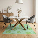 Lush Green Wildflower Cluster Area Rug