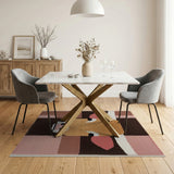 Geometric Longhorn Cow Head Rug