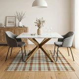 Brown and Tan Classic Brown Tan Plaid Area Rug
