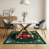 Jolly Santa Claus Snowflakes Area Rug