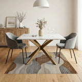 Wavy Terrain Brown Tan Abstract Area Rug