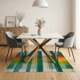 Geometric Modern Multi-color and Patterns Vibrant Multi-Color Geometric Stripe Area Rug
