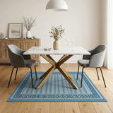 Geometric Modern Blue and Teal Blue Diamond Geometric Area Rug