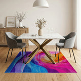Vibrant Sunset Waves Abstract Area Rug