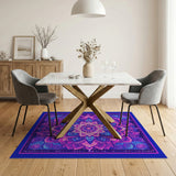 Vibrant Purple Mandala Boho Area Rug